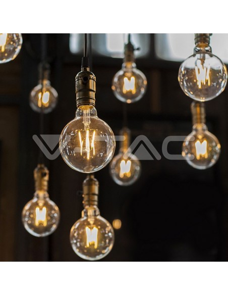 Bec LED 10W Filament  E27 G125 Clear Cover  6500K