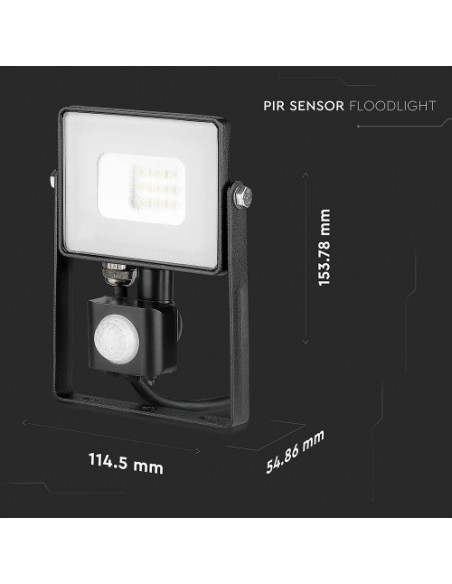 10W Proiector LED Senzor Chip SAMSUNG functie Cut-OFF Corp Negru 3000K