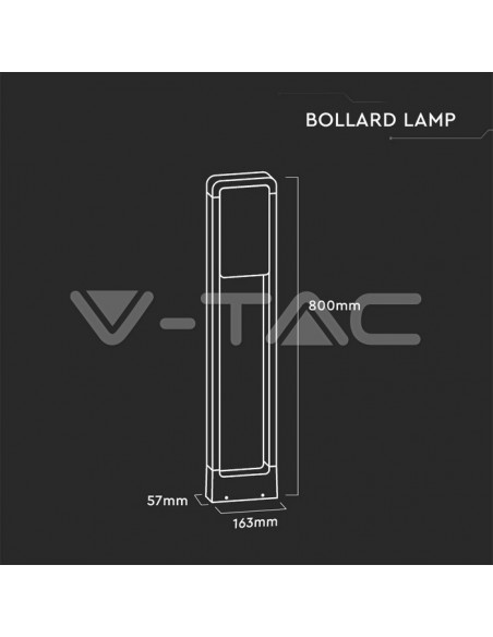 10W LED Bollard Lamp Cip SAMSUNG Copr Negru IP65 4000K